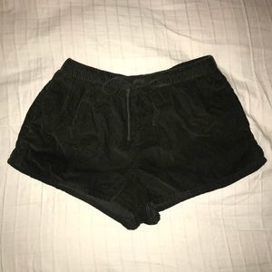 Dark green corduroy shorts
